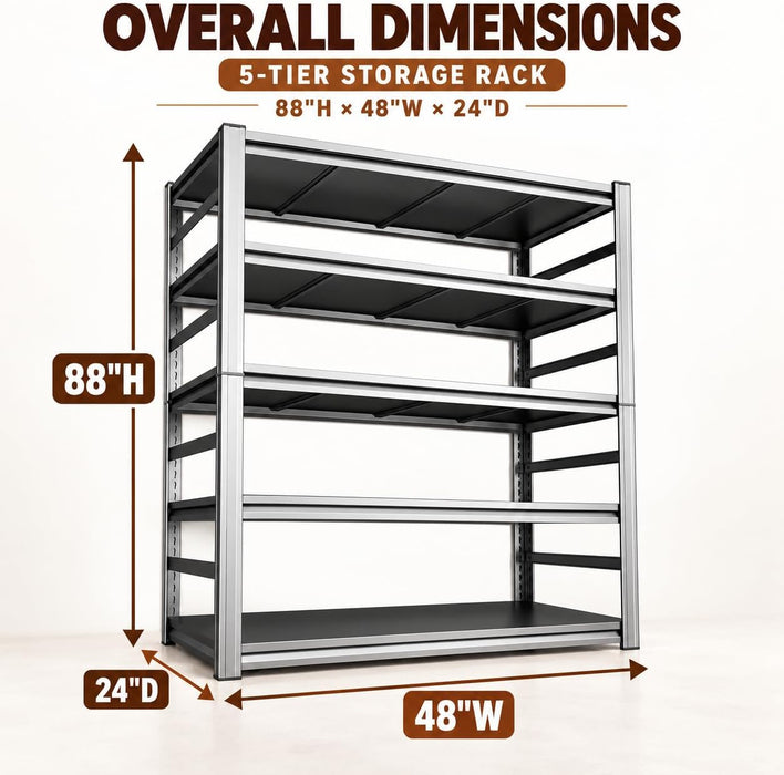 Metal Book Shelf Adjustable Heavy Duty Bookshelf with Tool-Free Assembly