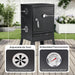 2-In-1 Outdoor Smoker with Door, Vertical Portable Charcoal Grill with Two Detachable Grill Smoking Racks and Charcoal Pan, Perfect for Camping Barbecue, Small Families, Black