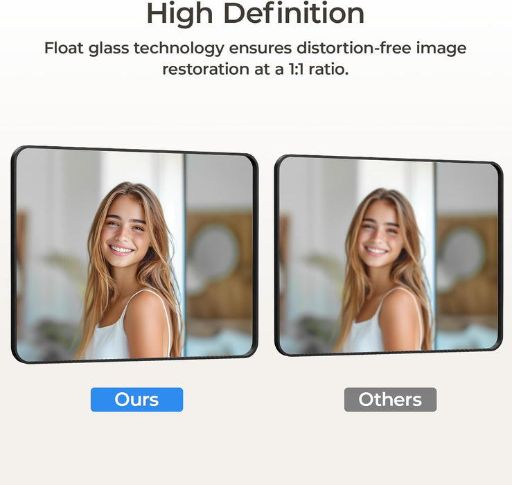 Black Bathroom Mirror for over Sink 30 X 40 Inch, Metal Frame Rectangle Vanity Mirror, Modern Farmhouse, Wall Mounted