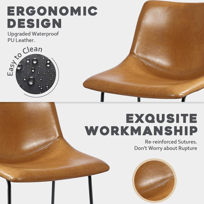 30 Inch Counter Height Bar Stools Set of 3, Faux Leather Bar Chairs