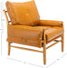 Mid-Century Arm Chair Caramel PU Leather Upholstery