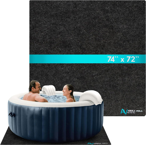 Hot Tub Mat 74"X72", Above-Ground Pool Protector Mat, Water Absorbent Mat, Hot Tub Flooring Protector, Anti-Slip and Waterproof Backing, Hot Tub Accessories