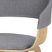 Lowell Mid Century Modern Bentwood Dining Chair with Light Wood in Light Grey Polyester Linen, for the Dining Room