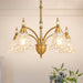 Brushed Brass Vintage 5 Light Architectural Chandelier