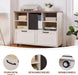 60Inch LShaped Desk With Farmhouse Cabinetry Storage