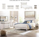 Signature Design by Ashley Shawburn Industrial Queen Crossbuck Panel Platform Bed with Metal Slats, Foundation or Box Spring Not Needed, Whitewash