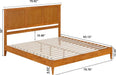 , Charlotte King Solid Wood Low Profile Platform Bed, Light Toffee