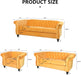 3 Pieces of Living Room Furniture Sofa Sets, Modern Velvet Chesterfield Sofa&Chesterfield Club Chair&Chesterfield Loveseat Sofas Set with Nailhead Trim Scroll Arms for Living Room(Mango)