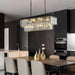 Black Crystal Chandelier Rectangular 33.5 Inch Dining