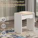 5-Drawers White Makeup Vanity Table Wooden Dressing Desk with Mirror and 3-Tier Storage Shelves 55.1 X 31.5 X 15.7 In.