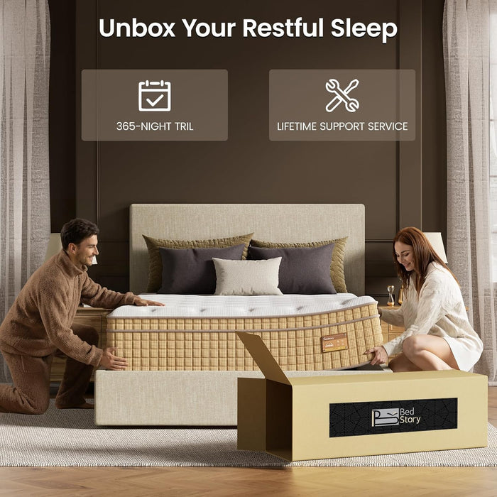 14 Inch Medium Firm Queen Hybrid Mattress with Zoned Support
