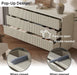 55" Wide Modern Curved 6 Drawer Dresser，Beige
