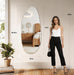 Irregular Wall Mirror,47X20 Asymmetrical Frameless Bathroom Mirror