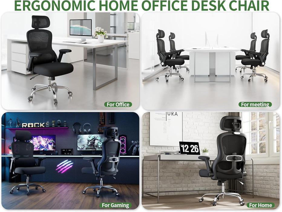 Ergonomic Office Chair - 330LBS Computer Desk Chair with Headrest&Lumbar