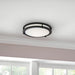 Flaxmere 12 In. Matte Black Dimmable Integrated LED Flush Mount Ceiling Light with Frosted White Glass Shade