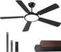 Ceiling Fans with Lights, 52 Inch Ceiling Fan with Light and Remote/App Control, 3CCT, Quiet DC Reversible, Dimmable, Modern Ceiling Fan for Bedroom, Living Room, Kitchen, Indoor/Outdoor Use