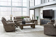 Laresview Contemporary Faux Leather Manual 2 Seat Reclining Sofa, Gray