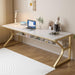 71-Inch Extra Long Desk with Storage Shelf, Gold