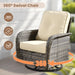 Patio Furniture Set,5 Pieces Outdoor Conversation Set,All Weather Wicker Loveseat Sofa Set with High Back Swivel Rocking Chairs Tables,Beige
