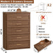 Dresser for Bedroom 5 Drawer 45" Tall with Gold Handle Closet Storage