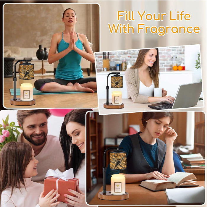 Candle Warmer Lamp with Timer, Electric Candle Lamp Warmer Birthday for Mom Women Home Bedroom Decor Wax Melt Warmer for Scented Wax with Jar Candles (Dragonfly)