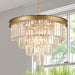 Gold Crystal Chandelier 24Inch 12Lights Ceiling Fixture