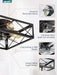 Caged Flush Mount Ceiling Fans with Lights and Remote, Black Square Rustic Low Profile Ceiling Fan, 6 Speed and Reversible, Small Farmhouse Bladeless Ceiling Fan for Bedroom, Kitchen, Indoor