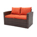 Arlington Outdoor Wicker 7 Person Seating Group with Cushions & Storage