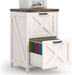 Two Drawer Farmhouse Vertical Filing Cabinet White