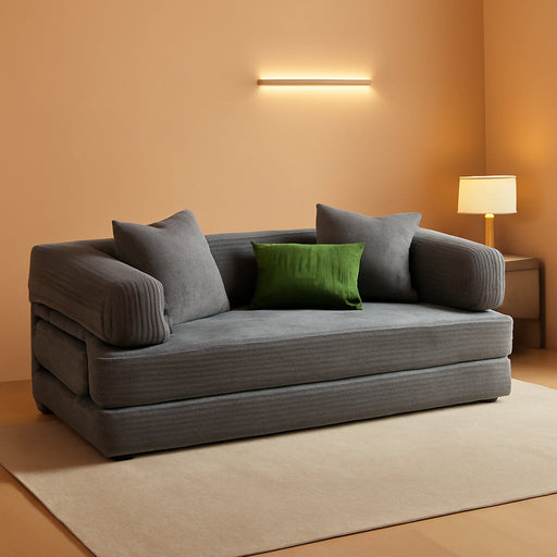 Grey Corduroy 81 Inch Ultracomfort Foldable SofaBed