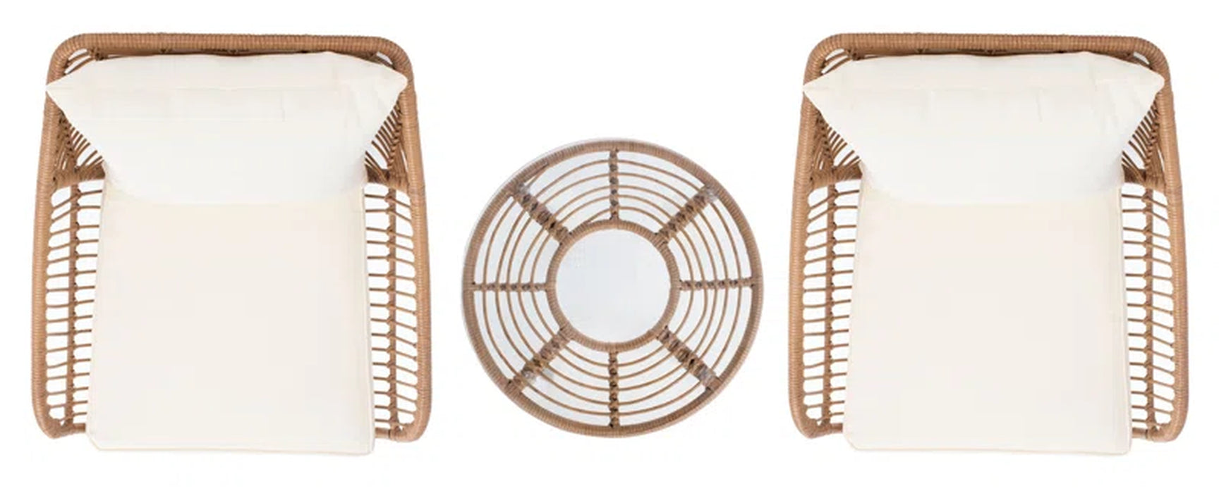 Aiello 3 Piece Rattan Seating Group with Cushions