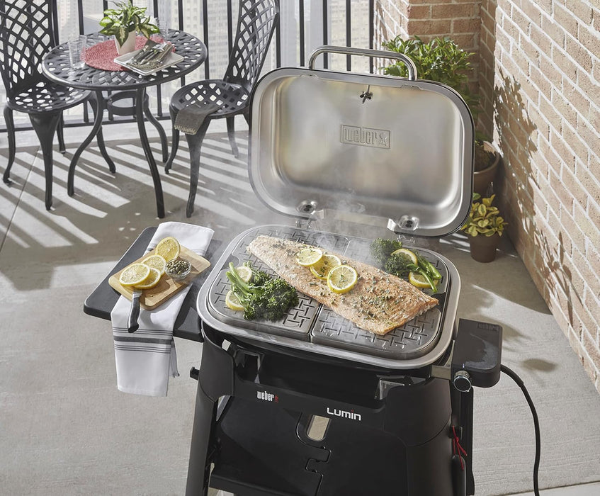Weber Lumin Versatility Expansion Kit – 4‑Piece Steam, Smoke & Warming Accessory Set for Lumin Electric Grill with Stainless Steel Reservoir and Warming Dishes