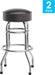 Bruno 2 Pack Double Ring Chrome Barstool with Dark Brown Seat