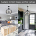 17.7 Inch Black Glass Drum Chandelier Contemporary