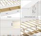 Full Size Corner Bed Frames with Storage Drawers, USB Port, Led Downlight Headboard & Bookcase, Wooden L-Shaped Captain Daybed for Small Room, Bedroom, Guest Room, Kids'Room, White
