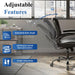 Ergonomic Office Chair, Flip-Up Armrest, Mesh Back PU Leather Seat