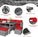 7 Pieces Patio Furniture Set, Outdoor Sectional Rattan Sofa Set with Cushions, All Weather Wicker Conversation Couch Set W/Dining Table & Ottomans for Backyard Garden Poolside