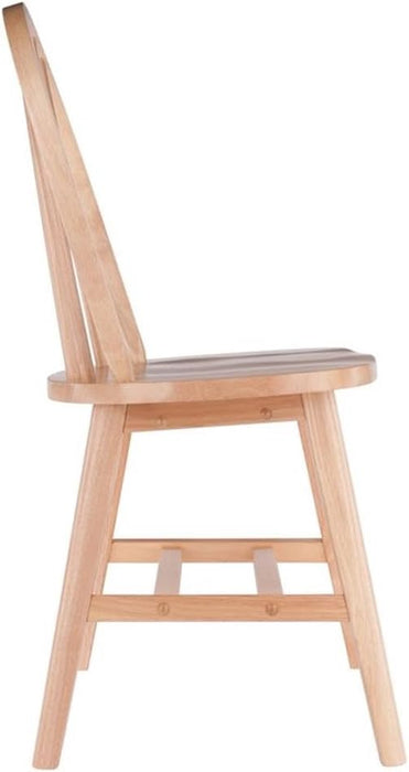 Windsor 2-Piece Chair Set, Solid Wood, Natural Finish