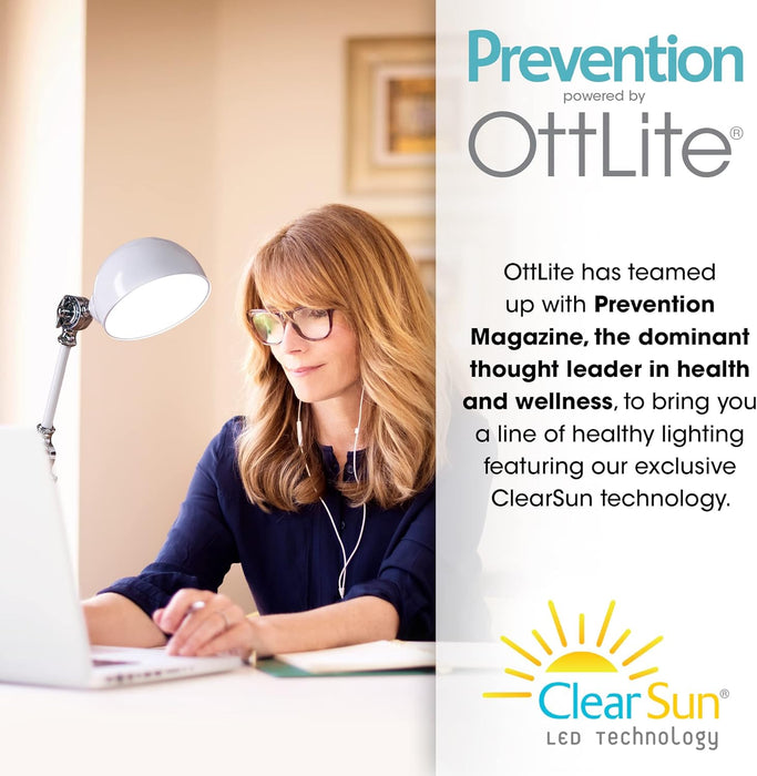 Prevention Pharmacy Adjustable LED Desk Lamp with USB Charging - Designed to Reduce Eyestrain, 3-Point Adjustable Neck, 3 Brightness Settings with Touch Controls