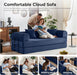 Five In One Transformable Upholstered Navy SofaBed
