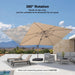 Patio Umbrella Outdoor 10' X 13' Rectangle 360 Rotation Beige