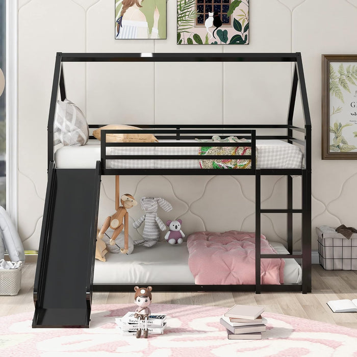 Twin Over Twin IndustrialGradeSturdy Bunk Bed Black