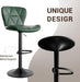 Bar Stools Set of 2, Faux Leather Upholstered Swivel Barstools, Seat Height 24.8"-33.46" Adjustable for Kitchen Island Green