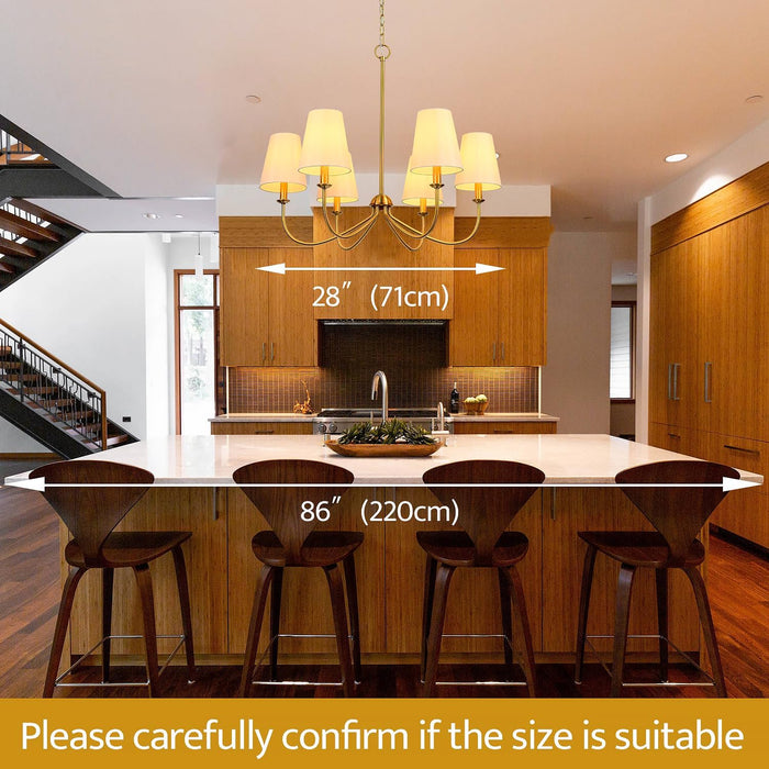 Brushed Brass 6 Light Linear Pendant ChandelierLine