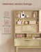 Oak Beigewash Vanity Desk Sliding Mirror Illumination