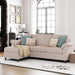 Gray Linen Sectional Sofa with Pillows