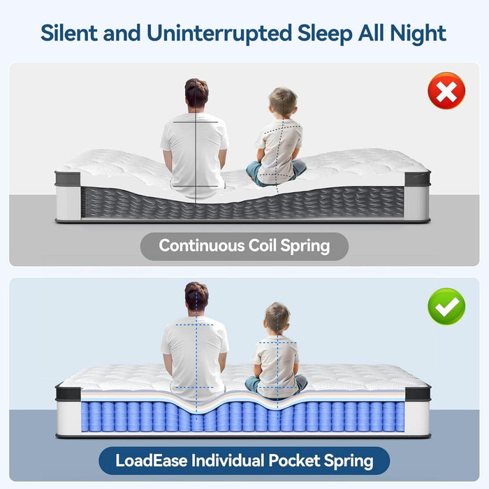 King Size Mattress,12 Inch King Mattress in a Box for Back Pain Relief, Upgrade Memory Foam and Pocket Coils Spring, Medium Firm, Excellent Motion Isolation, Edge Support, Certipur-Us, 80X76X12