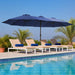 15FT Patio Umbrella with Base,Large Outdoor Double-Sided Rectangle Umbrella with Crank Handle, Market Umbrella for Poolside Garden Deck Backyard Beach Pools,Navy
