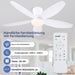 Ceiling Fans with Lights-36 Low Profile Ceiling Fan with Light and Remote/App Control,Flush Mount,Dc Reversible,Led Dimmable Modern Ceiling Fans for Bedroom,Indoor/Outdoor Patio Use(White)