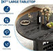 47'' round Dining Table, Wooden Kitchen Table with Fluted Base